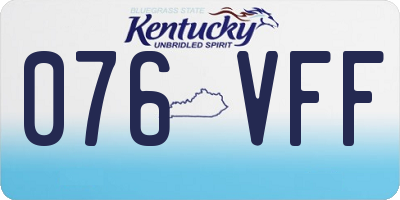KY license plate 076VFF