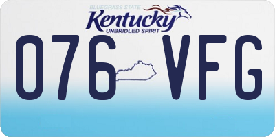 KY license plate 076VFG