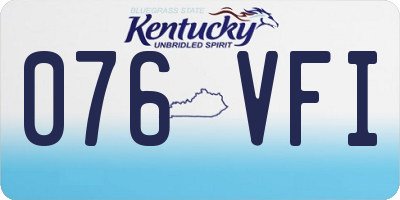 KY license plate 076VFI