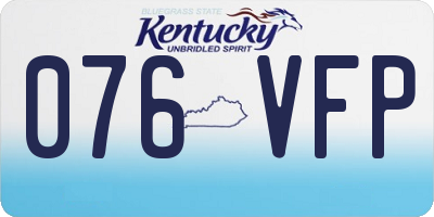 KY license plate 076VFP