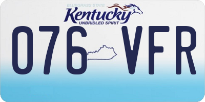 KY license plate 076VFR