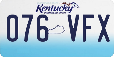 KY license plate 076VFX