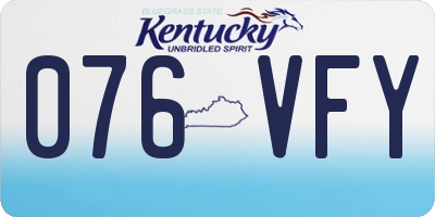 KY license plate 076VFY