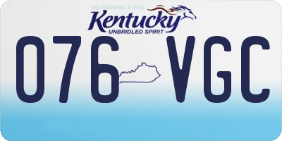 KY license plate 076VGC