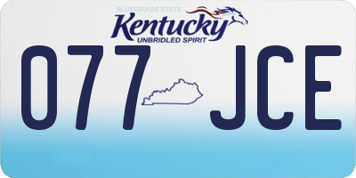 KY license plate 077JCE