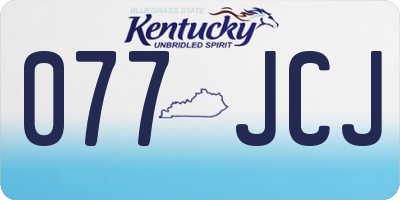 KY license plate 077JCJ