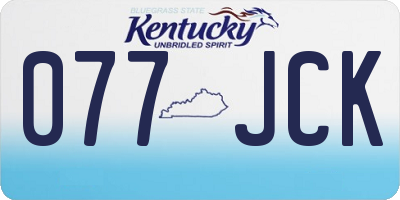 KY license plate 077JCK