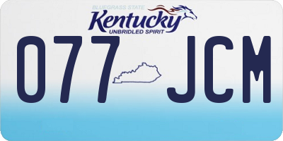 KY license plate 077JCM