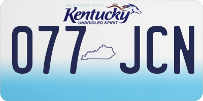 KY license plate 077JCN