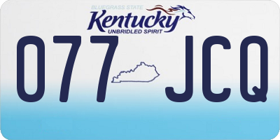 KY license plate 077JCQ