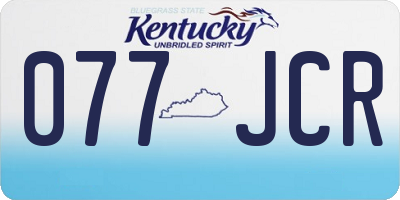 KY license plate 077JCR