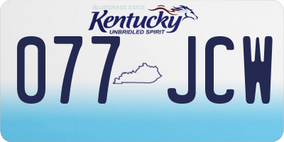 KY license plate 077JCW