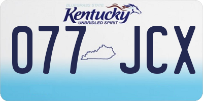 KY license plate 077JCX