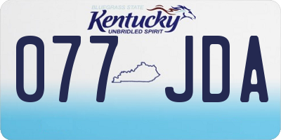 KY license plate 077JDA