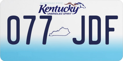 KY license plate 077JDF