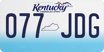 KY license plate 077JDG