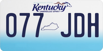 KY license plate 077JDH