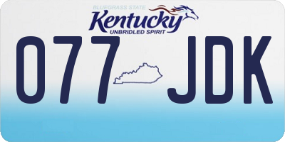KY license plate 077JDK