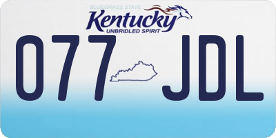 KY license plate 077JDL