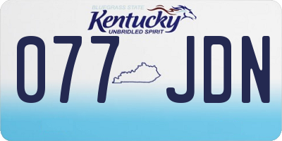KY license plate 077JDN