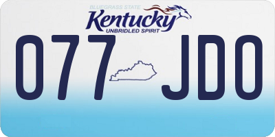 KY license plate 077JDO