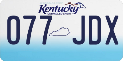 KY license plate 077JDX