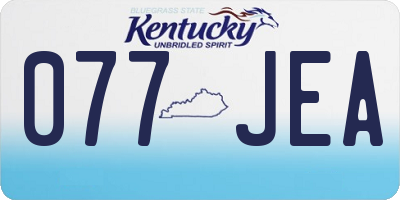 KY license plate 077JEA