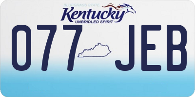 KY license plate 077JEB