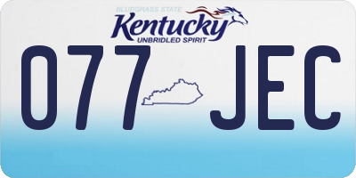 KY license plate 077JEC