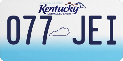 KY license plate 077JEI