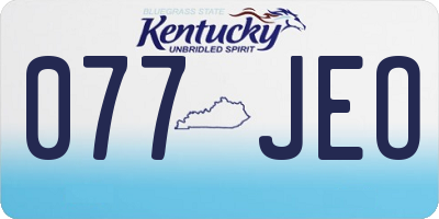 KY license plate 077JEO