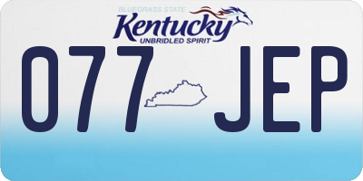 KY license plate 077JEP