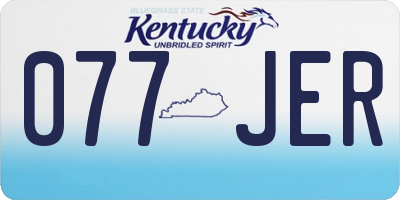 KY license plate 077JER