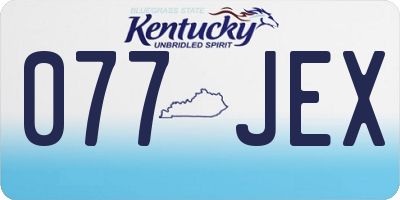 KY license plate 077JEX