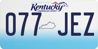 KY license plate 077JEZ