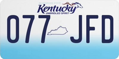 KY license plate 077JFD