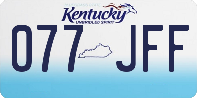 KY license plate 077JFF