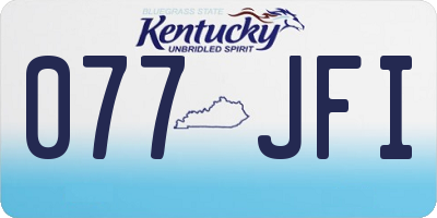 KY license plate 077JFI