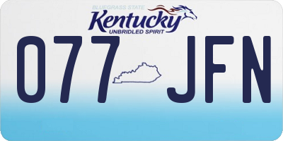 KY license plate 077JFN