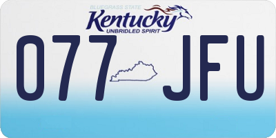 KY license plate 077JFU