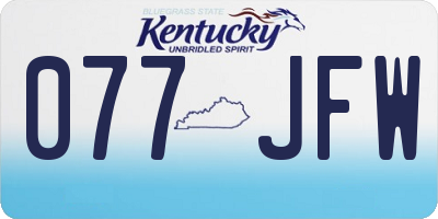 KY license plate 077JFW