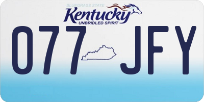 KY license plate 077JFY