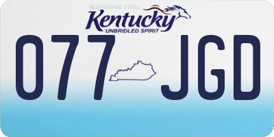 KY license plate 077JGD