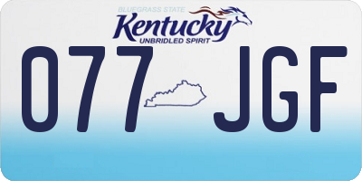 KY license plate 077JGF