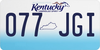 KY license plate 077JGI