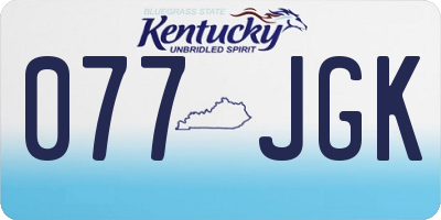 KY license plate 077JGK