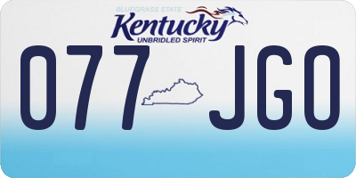 KY license plate 077JGO