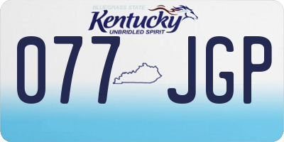 KY license plate 077JGP