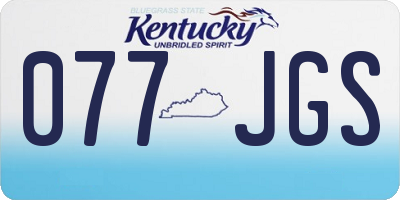 KY license plate 077JGS