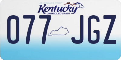 KY license plate 077JGZ